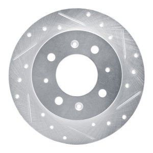 Kia Spectra Brake Rotor (1) - Rear Right - R1 Concepts - Drilled & Slotted - Silver - `04-`09